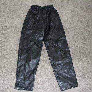 Vintage Black Leather Joggers
